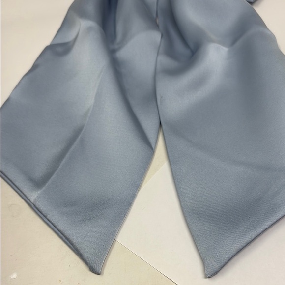 Powder Blue Satin Hair Bow Accessory - Picture 3 of 6